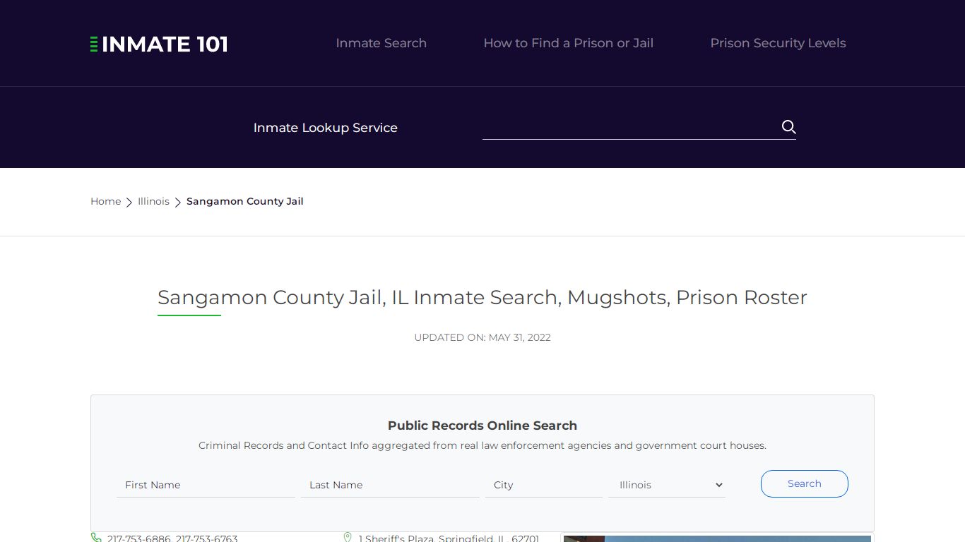 Sangamon County Jail, IL Inmate Search, Mugshots, Prison ...